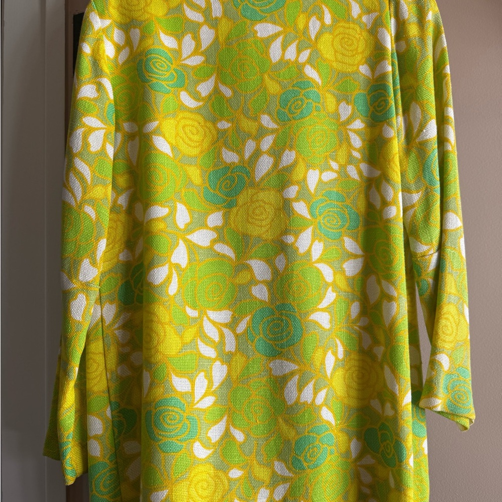 Vintage Vibrant Yellow and Green‎ Floral Jacket - Picture 3 of 3